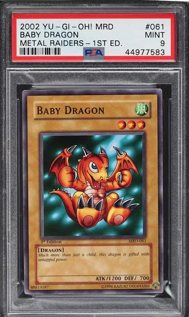 2002 Yu-Gi-Oh! Metal Raiders 1st Edition Baby Dragon #MRD-061 PS